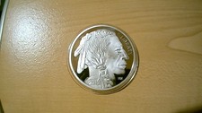 Indian Head Buffalo Round 1 oz Silver Plated Proof Like Finish Coin picture