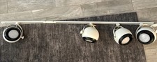 Vintage CAPU-TRAC CT Track Lighting 4 Lights 6 Ft Track White Black UL picture