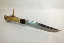 Vintage 1992 Morseth Handmade Hunting Fixed Blade Knife Stag Handle 6 1/2