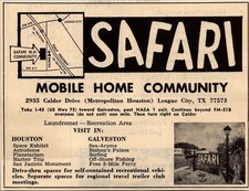 Safari Mobile Home Community Laundromat Rec Area League City TX 1974 Ad TAK6-M23 picture