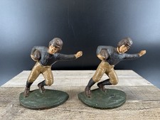 antique Hubley cast iron football player bookends from the 1920s. picture