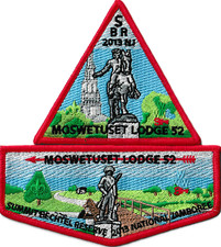 Moswetuset Lodge 52 Boston Minuteman MA Flap Set of 2 Red Bdr (AR4749) picture