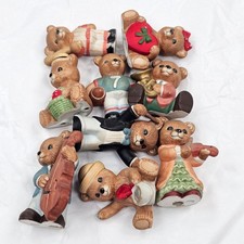 Homco Teddy Bear Figurines Lot of 9 Vintage Porcelain Sports Musician Band 1408 picture