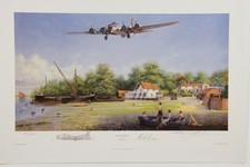 Flying Fortress WW2 aviation print - original remarque pencil sketch - PERRING picture