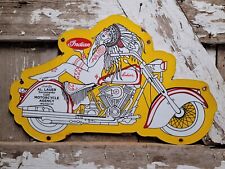 VINTAGE INDIAN MOTORCYCLES PORCELAIN SIGN 24