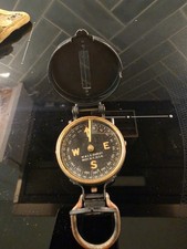 WWII Gurley Engineer, Field Compass with Canvas Belt Carry Case picture