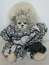 Vtg 80s Hand Made & Painted Q-Tee Clown Doll Beautiful Sand Body Sits Upright picture