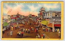 1930-50's BOARDWALK SPORTLAND ART GALLERY WILDWOOD BY-THE-SEA NJ LINEN POSTCARD picture