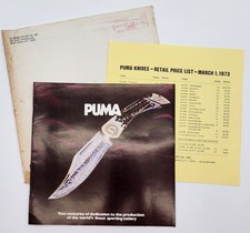 1973 Vintage Puma Knives Catalog Gutmann Price List Envelope Solingen Germany picture