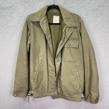 VTG US Navy A-2 Deck Jacket Mens M Green Military XO DDG-17 USS Conyngham picture