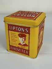 Vintage Lipton's Finest Tea Yellow Tin BristolWare Collectible picture