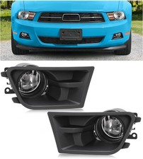HECASA Pair Fog Light+Fog Light Bezel Compatible with 2010-2012 Ford Mustang ... picture