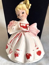Vtg Relpo Valentine Blond Girl Envelope Heart Planter Japan 5802 Rare AS IS picture