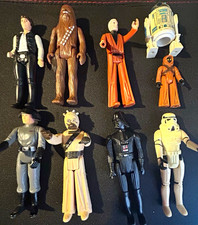 Kenner Star Wars 1977 Vintage Action Figure Lot Han,Chew, R2-D2, Darth,Jawa,Strm picture
