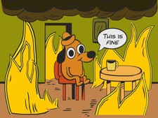 This is fine Fire MEME Dog High Quality Metal 3 x 4 Fridge 9453 picture