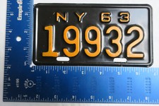 1963 63 NEW YORK NY MOTORCYCLE MC LICENSE PLATE TAG #19932 picture