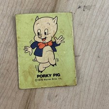 Vintage 1979 Porky Pig Looney Tunes Vinyl Fridge Magnet Warner Bros RARE* picture