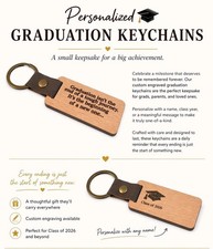 Personalized Graduation Wood Keychain USA Seller 🇺🇸 picture