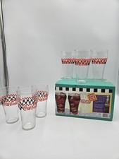 VTG 1996 Coca-Cola Glassware 6 Bell Soda Glasses 16oz Set (A3) picture