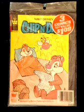 3 Whitman comics-Unopened 3 pack-Huey, Dewey and Louie/Chip N Dale/Mickey Mouse picture
