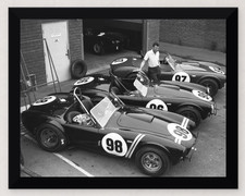 12X9.5 FRAMED CARROLL SHELBY COBRA 1963 USRRC MFG. WINNERS REPROD PRINT picture