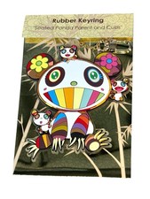 Takashi Murakami Panda & 3 Cubs Rubber Keyring / Bag Charm NEW picture