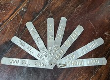 RARE Antique Vintage Set Lot Of 8 Stamped Metal Identification Tags Property ID picture