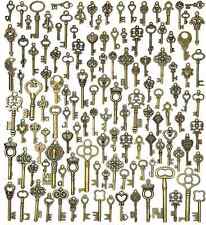 Old Vintage Antique Skeleton 125 Keys Lot Small Large Bulk Necklace Pendant Cra picture