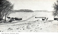 HARVESTING ICE On LAKE SISSETON In FAIRMONT, MN On Vintage Unused Postcard picture