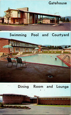Postcard Lodge on the Green Painted Post NY New York multi view Pool 1962 picture