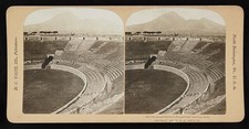 Photo:Pompeii Italy Amphitheatre and Vesuvius 1902 Stereo View picture