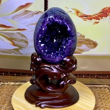6.37LB High quality Natural Amethyst geode quartz crystal Dinosaur egg healing picture