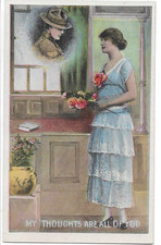 ANTIQUE Postcard       MILITARY ROMANCE  -  