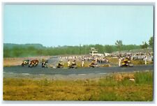 c1950's National Championship Motorcycle Road Races Watkins Glen NY Postcard picture