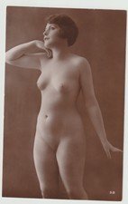 Rare original French real photo postcard art nude study 1910's RPPC oct #961 picture
