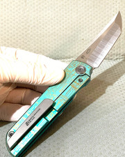 NMB *ZEN* Titanium Teal Handle NMB2414AZDA San Mai ZDP-189 Blade Kickstop Knife picture