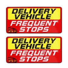 2PCS Reflective Delivery Driver Magnet Car Sign Frequent Stops 9x4