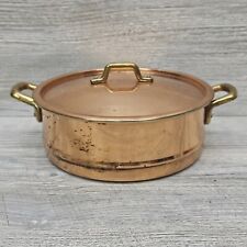 Vintage Benjamin Medwin Copper Brass Small Shallow Stock Pot Brazier Rondeau Lid picture
