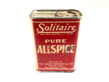 ANTIQUE SOLITAIRE PURE ALLSPICE 2oz TIN THE MOREY MERCANTILE CO DENVER CO picture