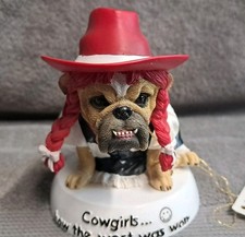 Vtg Zelda Wisdom Bulldog Bobblehead Cowgirls Westland picture