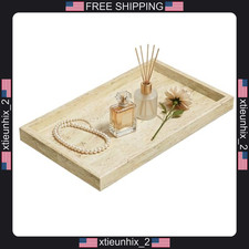 Marble Vanity Tray 11.8x7.9in Natural Stone Jewelry Makeup Organizer picture
