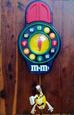 Vintage M&M's Animated Pendulum Cuckoo Wall Clock 2001 Mars Talking WORKS Great picture