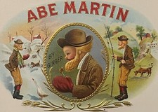 Antique 1900s Abe Martin Embossed Cigar Label 😄 Famous Cartoon, Kin Hubbard picture