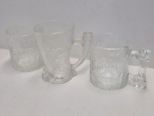 3 Vintage 1993 McDonalds Flintstones Glass Mugs picture