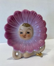 Vintage 50's Anthropomorphic Face in Pink Daisy Flower W/ Gold Shoes Japan picture