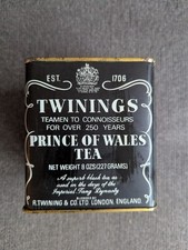 Vintage Twinings Prince of Wales Tea 1950s 1960s 1970s SEALED Tin FULL PRODUCT picture