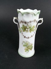 Vintage Porcelain RS Prussia Germany Vase White Flower Green Ivy Flowers Leaves picture