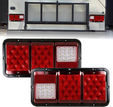 2Pcs LED Triple Tail Lights Rectangle LED Trailer Camper Van RV Tail Lights picture