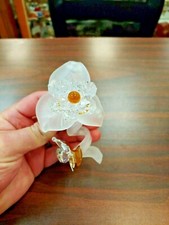 STUNNING ITALIAN TWIST FLOWER SWAROVSKI CRYSTALS W/BUTTERFLY picture