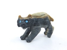 Picasso Marble Zuni Fetish Bobcat - Dan Quam Carved without Signature 1.5
